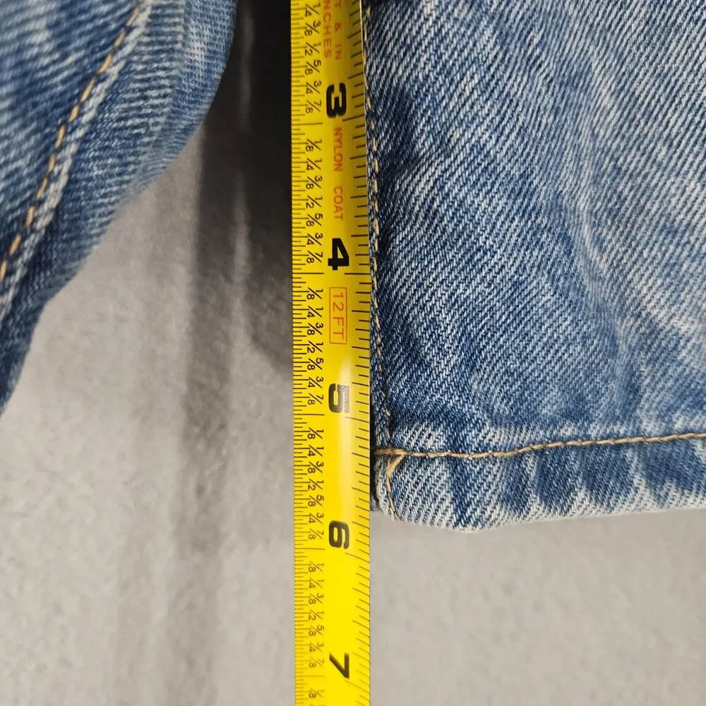 Blank NYC Crossover Fair Warning Jean Shorts Med Acid Wash Blue Denim Size 24